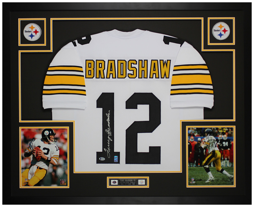Terry Bradshaw Autographed and Framed Pittsburgh Steelers Jersey