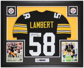 Jack Lambert Autographed & Framed Black Steelers Jersey Auto JSA Cert
