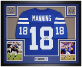 Peyton Manning Autographed and Framed Blue Colts Jersey Fanatics COA
