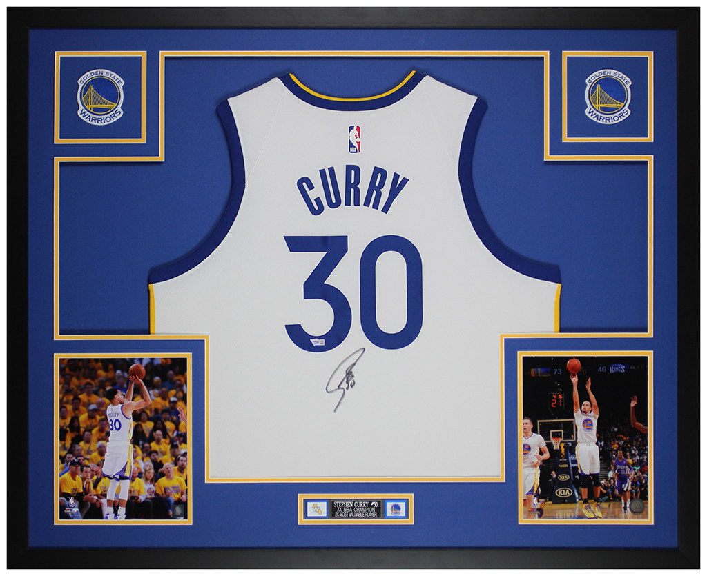 Steph Curry Autographed and Framed Golden State Warriors Jersey