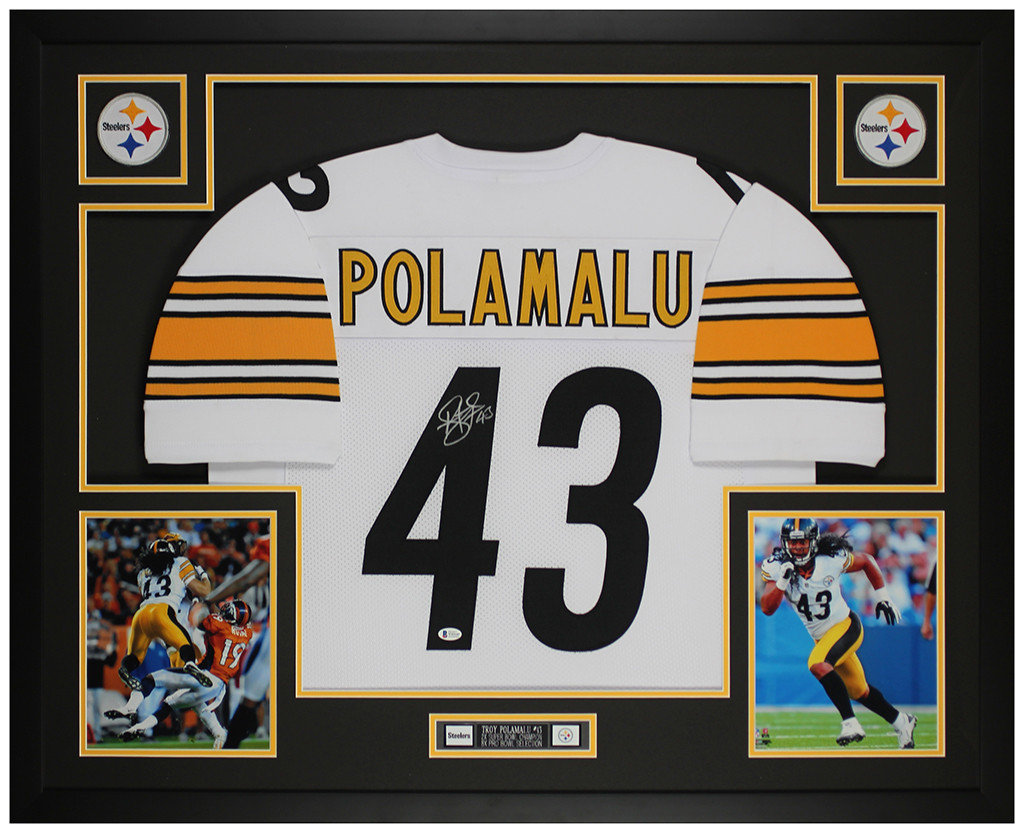 Pittsburgh Steelers Troy Polamalu Bumble Bee Jersey - Men's XL Facsimile Autographed Reprint Football Jersey