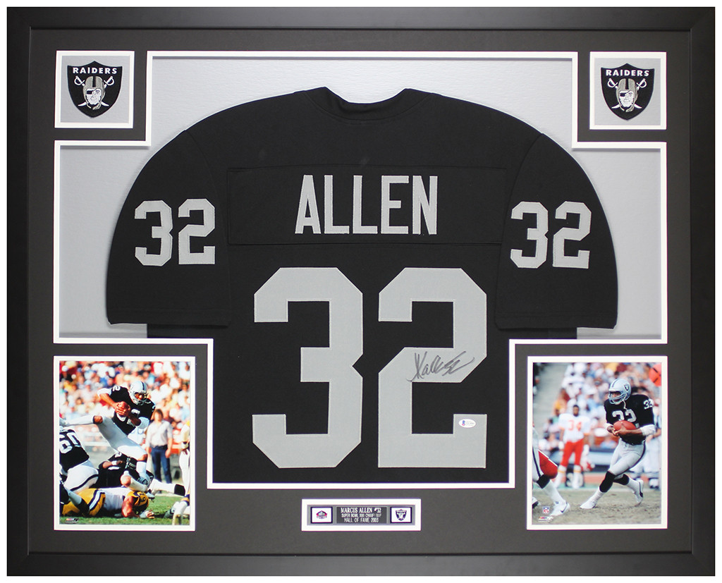 Marcus Allen Autographed and Framed Oakland Raiders Jersey