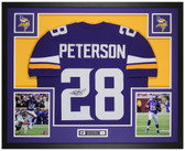 Adrian Peterson Autographed & Framed Purple Vikings Jersey Auto Beckett Cert