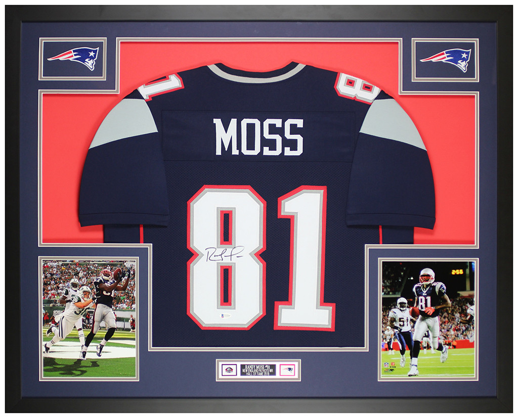 Randy Moss Autographed and Framed New England Patriots Jersey