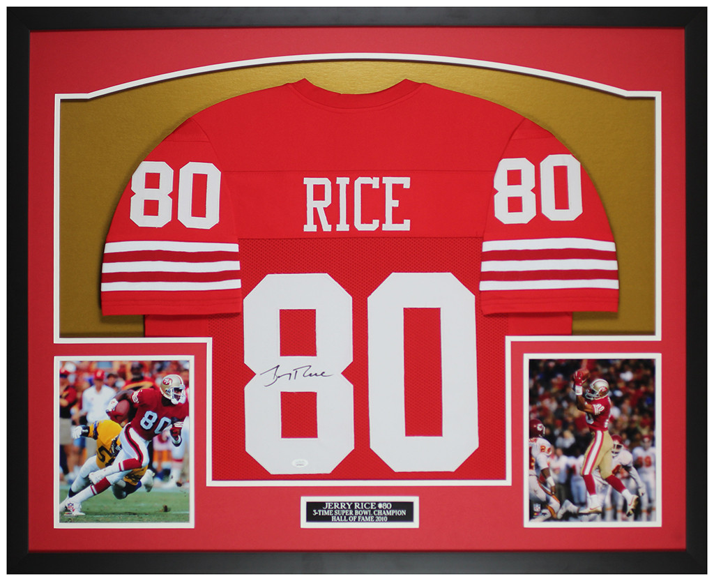 Jerry Rice Autographed and Framed San Francisco 49ers Jersey