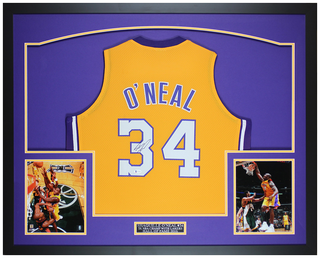 Shaquille O'Neal Autographed and Framed Los Angeles Lakers Jersey Shaquille O'Neal Autographed and Framed Los Angeles Lakers Jersey