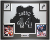 George Gervin Autographed and Framed San Antonio Spurs Jersey