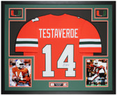 Vinny Testaverde Autographed and Framed Miami Hurricanes Jersey