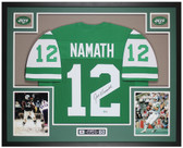 Joe Namath Autographed & Framed Green New York Jets Jersey Auto Beckett COA