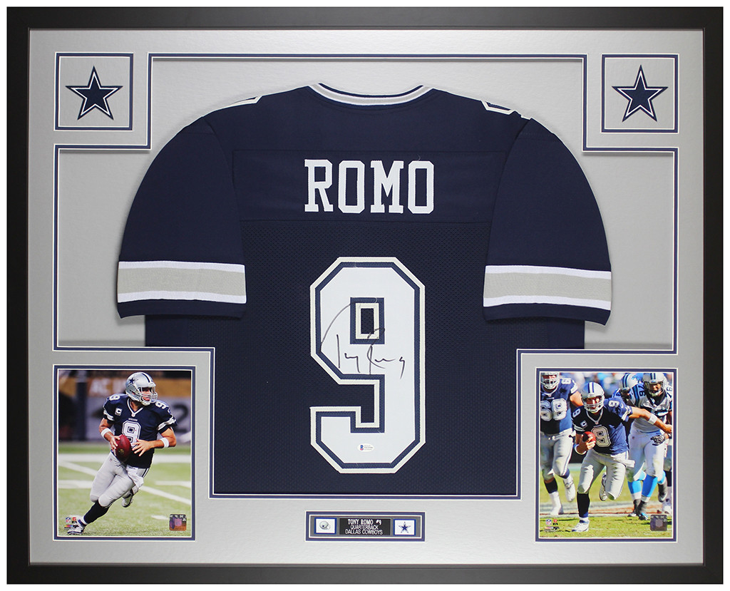 tony romo signed jersey framed