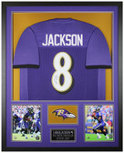Lamar Jackson Autographed & Framed Purple Baltimore Jersey Auto JSA COA