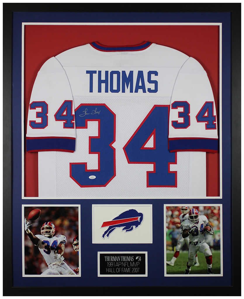 Thurman Thomas Autographed and Framed Buffalo Bills Jersey