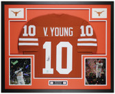 Vince Young Autographed and Framed Orange Texas Jersey Auto JSA COA