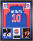 Dennis Rodman Autographed and Framed Blue Detroit Jersey JSA COA