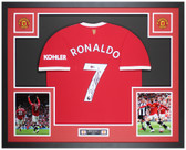 Cristiano Ronaldo Framed and Autographed Red Manchester Jersey Auto Beckett COA