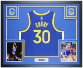 Steph Curry Framed and Autographed Blue Golden State Jersey Auto Beckett COA