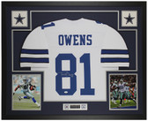 Terrell Owens Autographed and Framed White Dallas Jersey Auto JSA COA