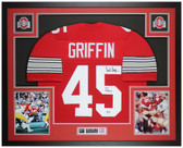 Archie Griffin Autographed & Framed Red Ohio State Jersey Auto Beckett COA