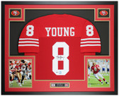 Steve Young Autographed & Framed Red San Francisco Jersey Auto Beckett COA