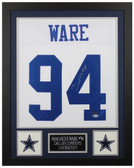 DeMarcus Ware Autographed and Framed White Dallas Jersey Auto Beckett COA