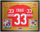 Roger Craig Autographed and Framed Red San Francisco Jersey Auto Beckett COA