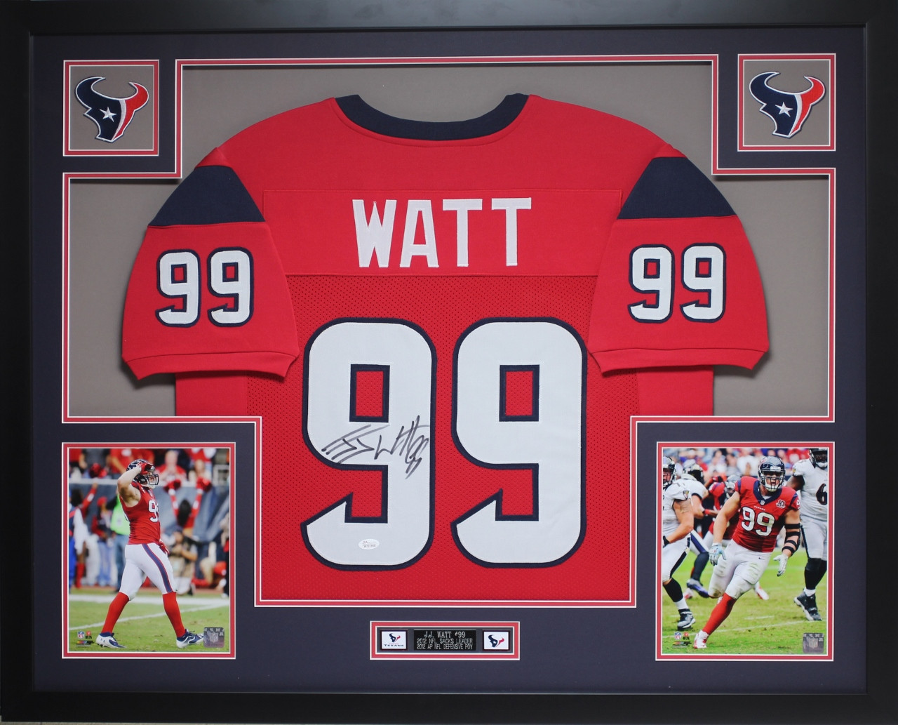 Resonar Crónico Incomparable JJ Watt Autographed and Framed Red Texans Jersey