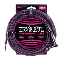 Ernie Ball 25ft Braided Instrument Cable - Assorted Colours