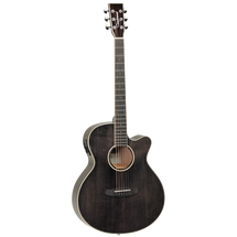 Tanglewood Winterleaf Series Super Folk Acoustic/Electric Guitar -Antique Vintage/Black/Black Shadow