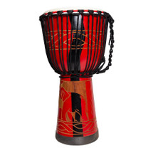 Drumfire 10" Traditional Rope Djembe - RED