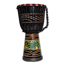 Drumfire 10" Traditional Rope Djembe - BLACK Multi