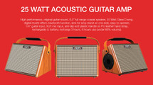 AROMA AG26A Portable Acoustic Guitar Amplifier - Rechargable 