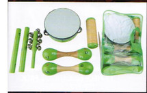 7 PIECE PERCUSSION PACK in Carry Bag - Green or Pink