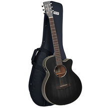 Tanglewood "BLACKBIRD SERIES" Super Folk Cutaway Acoustic/Electric Guitar - Smokestack Black Satin in GIG CASE 