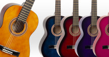 VALENCIA Full SIze Classical Guitar Pack - Gig Bag/ Tuner and Guitar - Assorted Colours 