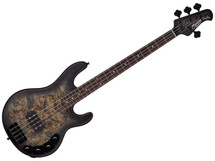 Musicman Sterling 34 4 String Poplar Burl Bass - Black