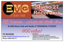 EMG MUSIC HUB - STUDIO 27 Rehearsal Studio Time - 1 hour