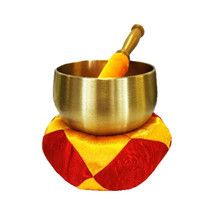 Brass Singing Bowl 4" with cushion and striker