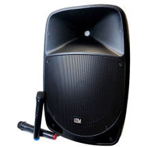   Leem PR-15HR Rechargeable, Active 120W, 2-Way, 15" PA Speaker System with Wireless Mics