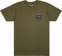Fender Strat 70th Badge Tee Shirt - Olive 