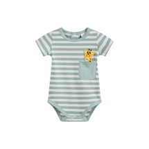 Rook Green Stripe Short Sleeve Body Suit