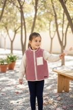 Cassie Pink Teddy Gilet