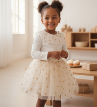 Maisie Gold Heart Tulle Skirt