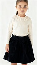 Ivy White long Sleeve Frill Lace Collar Top