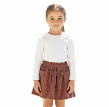 Sophie White Long Sleeve Frill Collar Top