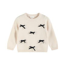 Clementine Cream/Navy Bow Knit Jumper