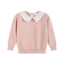Ottilie Pink  Knit Jumper with Collar