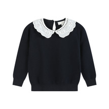 Ottilie Navy  Knit Jumper with Collar
