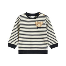 Hugo Stripe Sweatshirt with Teddy Applique