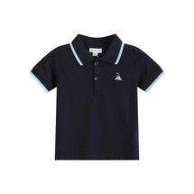Magnus Navy Polo T-shirt with Sailboat Embroidery