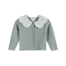 Esme Soft Green Collar Baby Cardigan